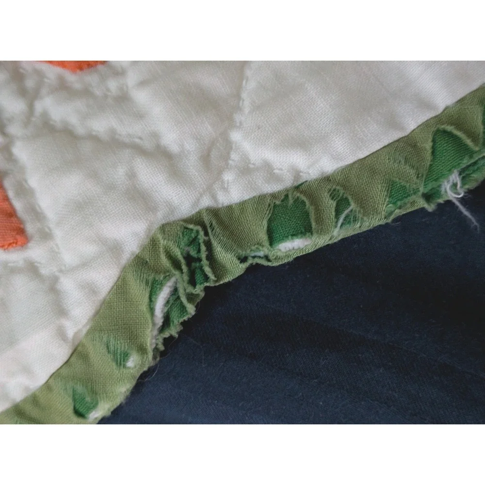 Handmade Autumn Leaf Quilt Cottagecore Americana Folk Art Vintage Fall Farmhouse